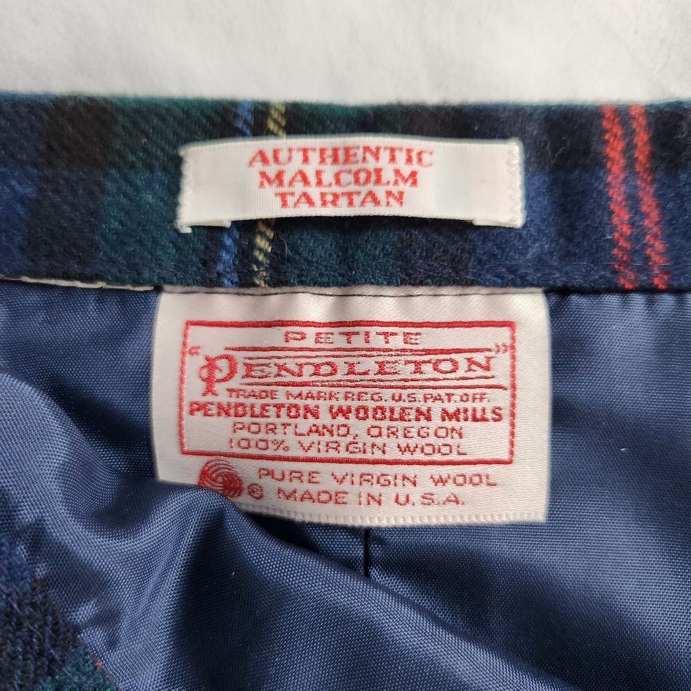 Vintage Pendleton Petite 100% Wool Plaid Pencil Midi Skirt Authentic Tartan - Picture 6 of 11